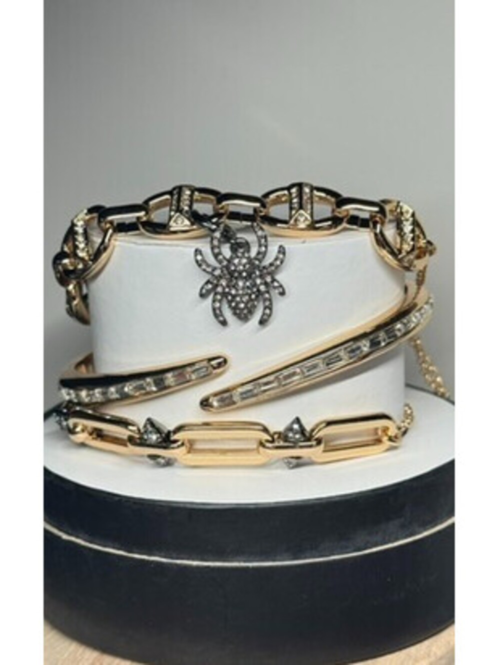 Bomb Party Halloween Stacks Spider “Lurking In Luxury” Yellow Gold & Hematite